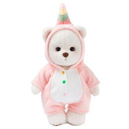 Медведь Lina TeddyTales, в костюме Единорога, белый, M, 30 см